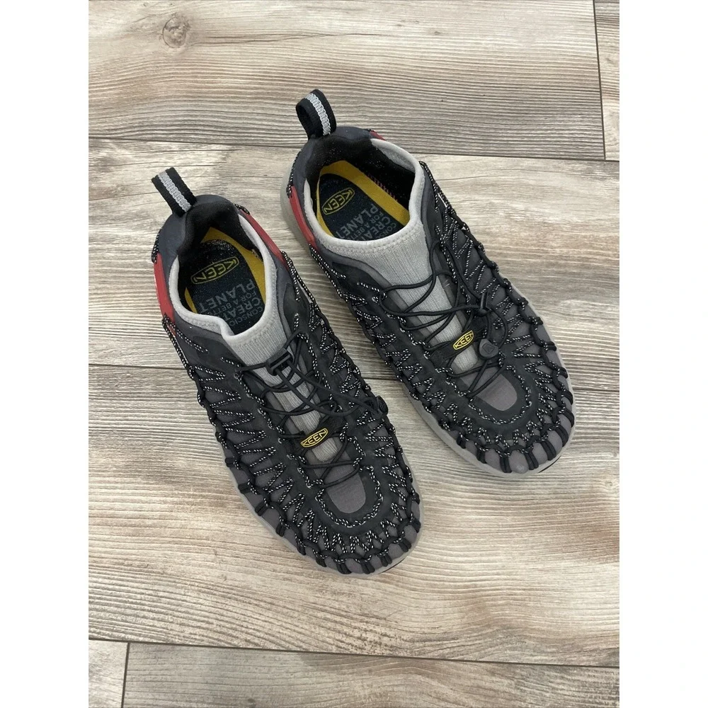 Keen Uneek SNK Sneaker Sandals Mens 8.5 Black Braided Cord Hiking Shoes